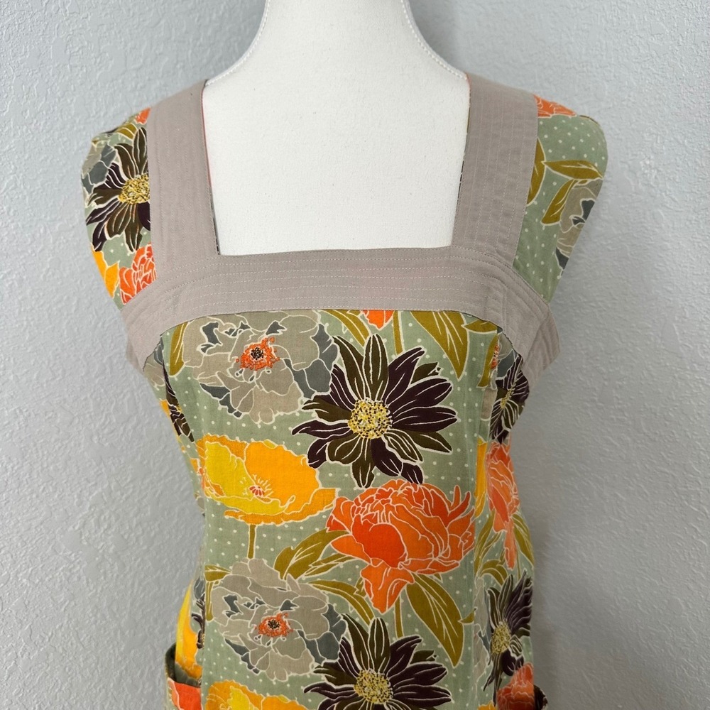 Floral‎ Print Dress Maha She Square Neck Sleeveless With Pockets - M